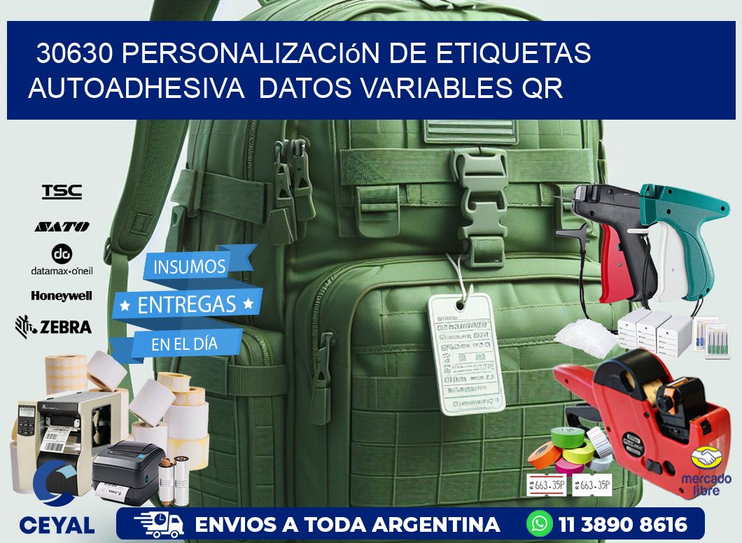 30630 Personalización de etiquetas autoadhesiva datos variables QR