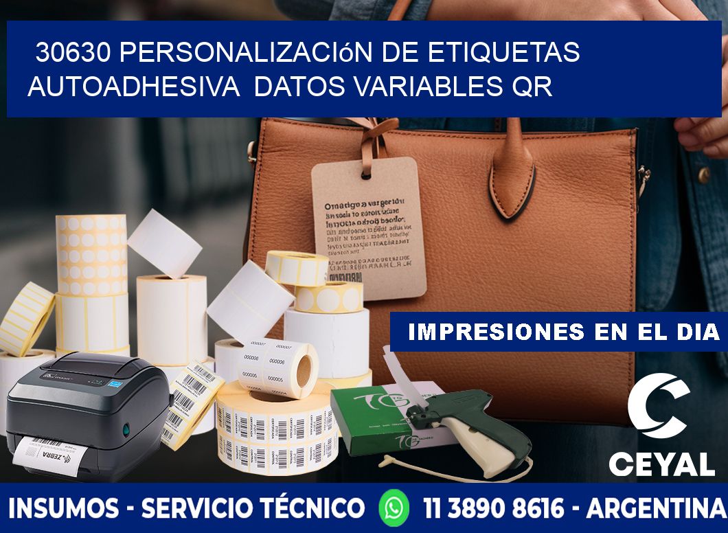 30630 Personalización de etiquetas autoadhesiva datos variables QR
