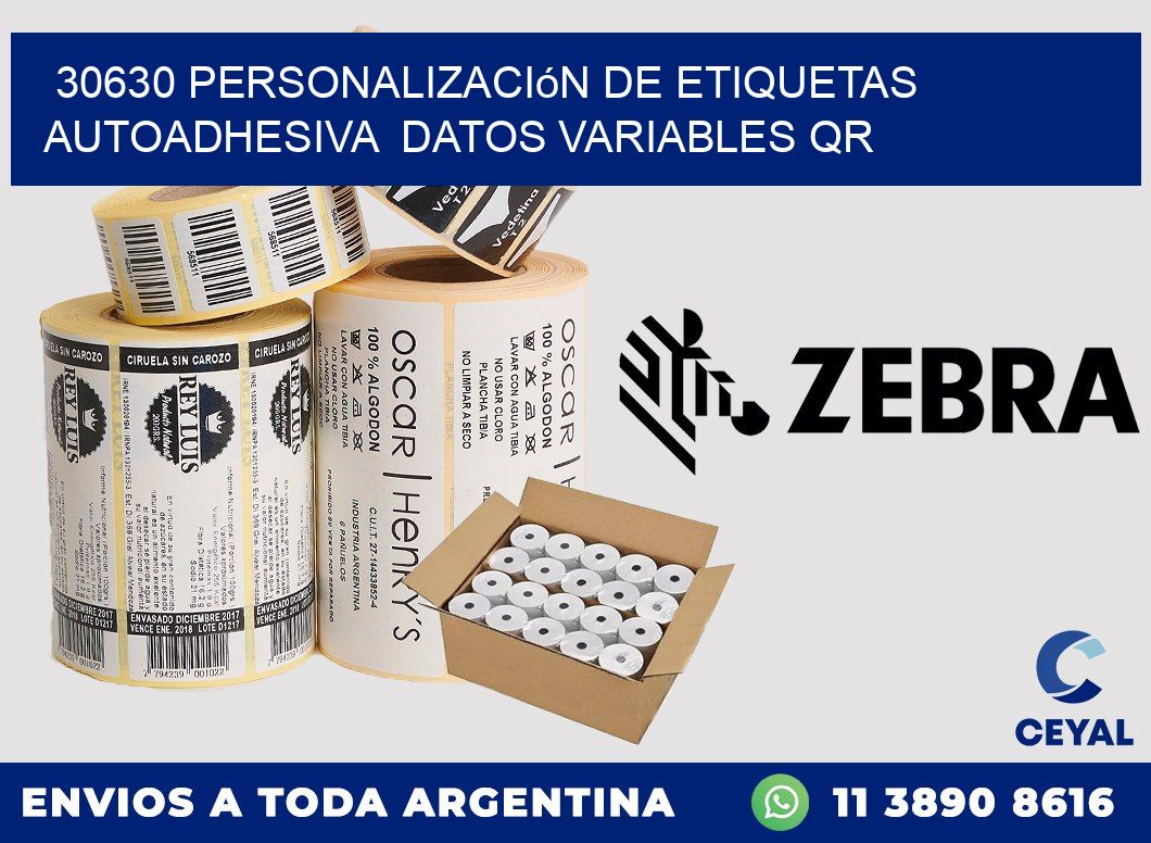 30630 Personalización de etiquetas autoadhesiva  datos variables QR