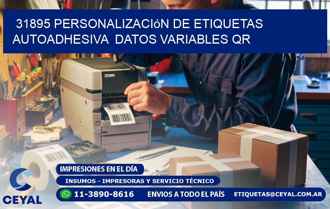 31895 Personalización de etiquetas autoadhesiva datos variables QR