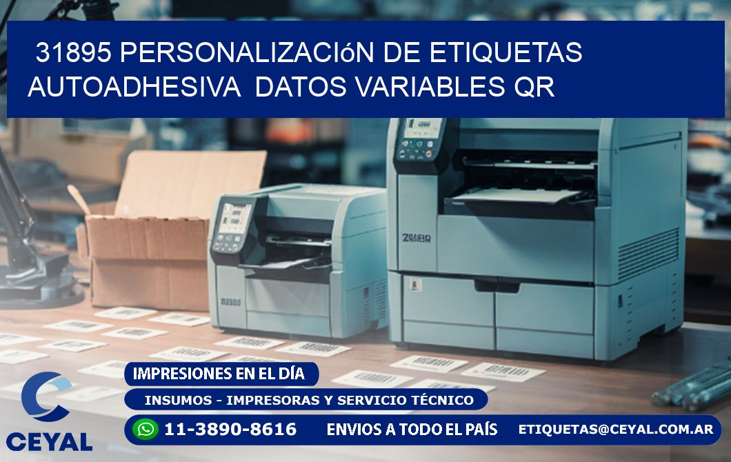 31895 Personalización de etiquetas autoadhesiva datos variables QR