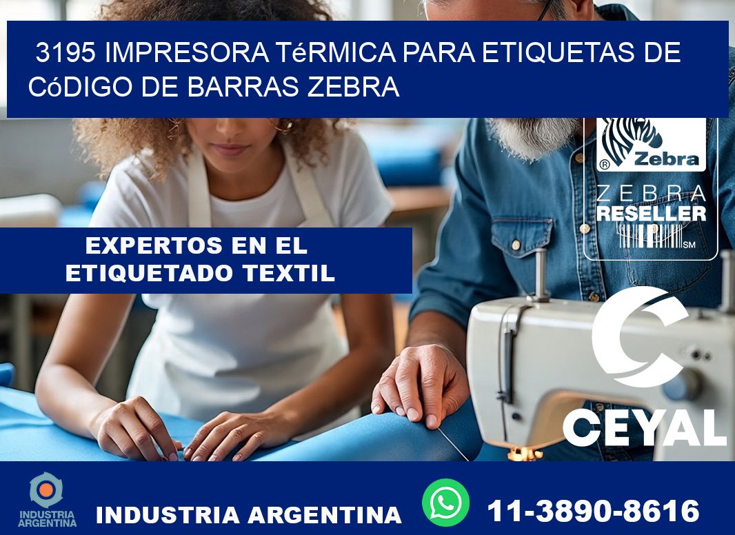 3195 impresora térmica para etiquetas de código de barras Zebra