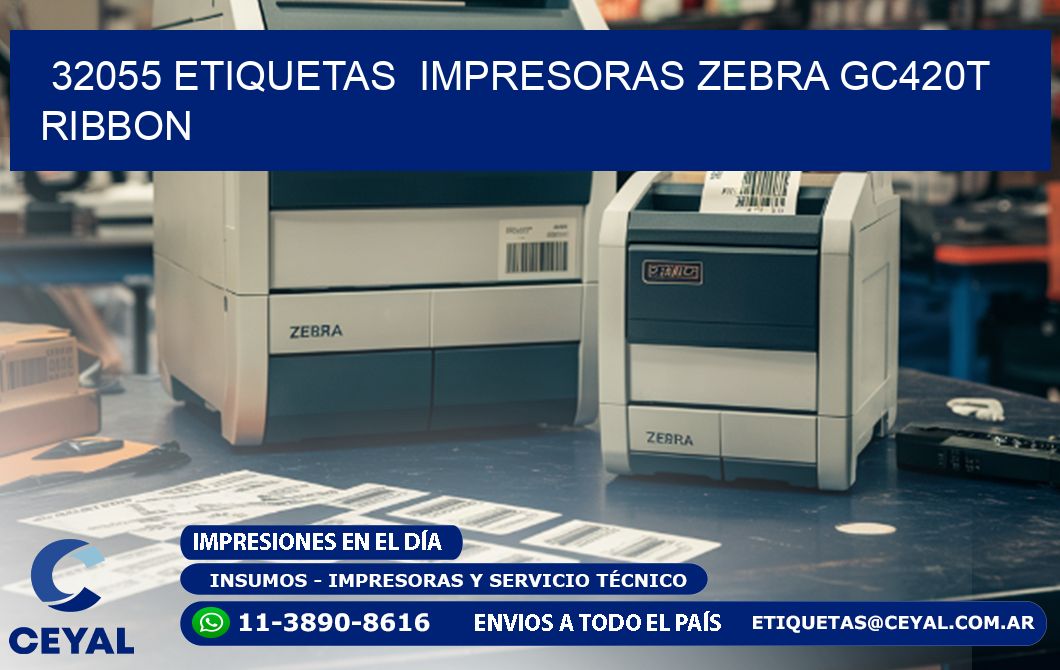 32055 etiquetas  impresoras zebra gc420t ribbon