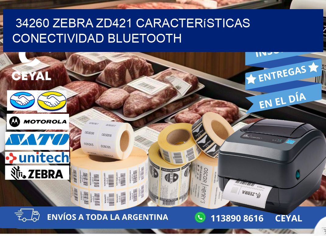 34260 Zebra ZD421 características conectividad Bluetooth