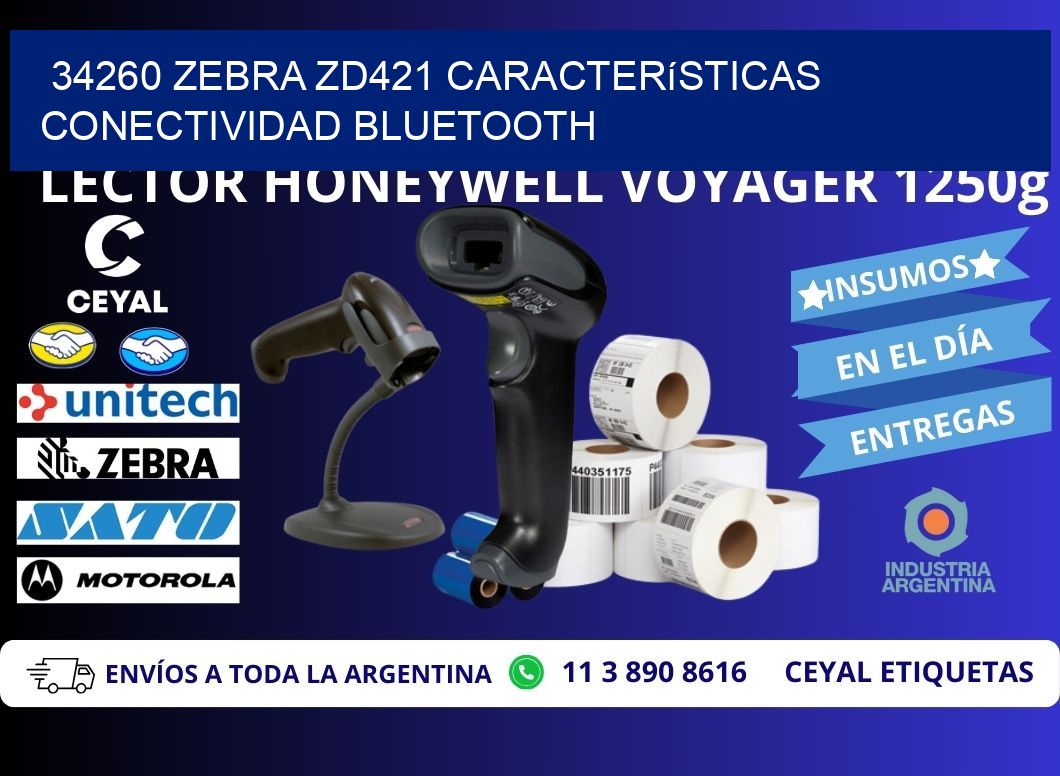 34260 Zebra ZD421 características conectividad Bluetooth