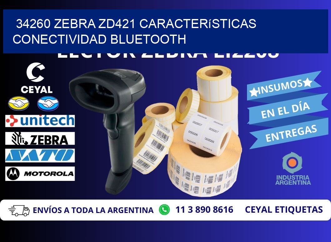 34260 Zebra ZD421 características conectividad Bluetooth