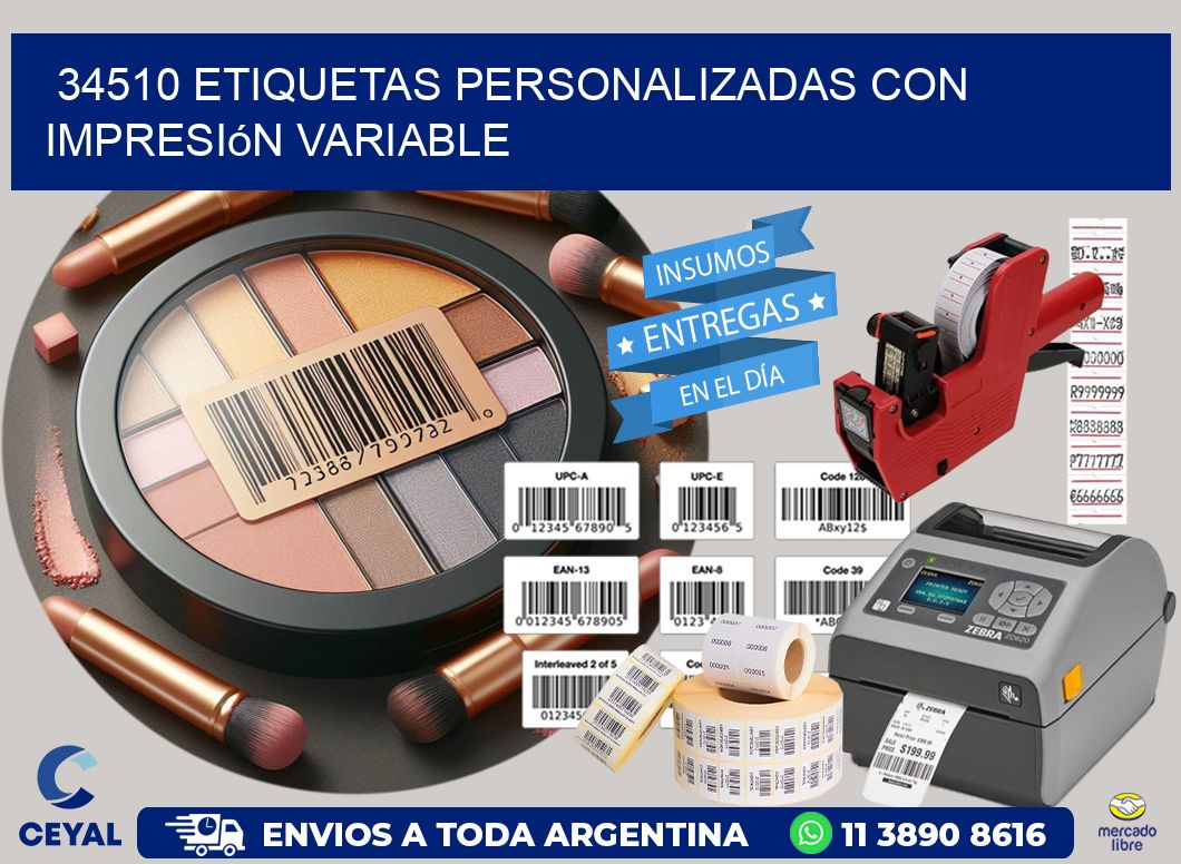 34510 etiquetas personalizadas con impresión variable