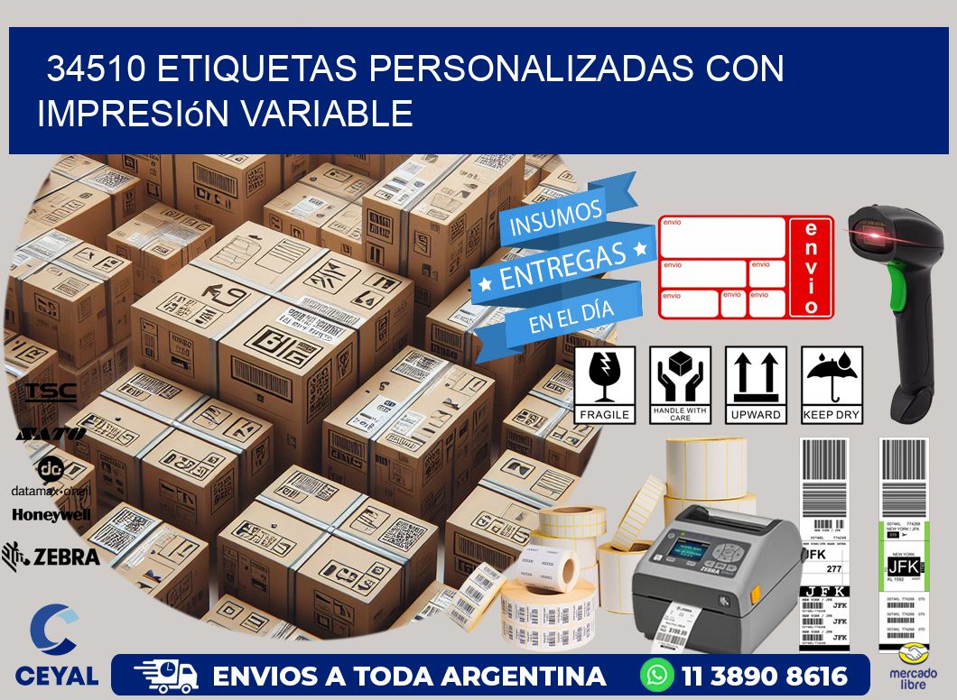 34510 etiquetas personalizadas con impresión variable