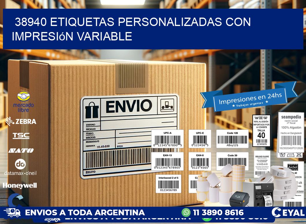 38940 etiquetas personalizadas con impresión variable