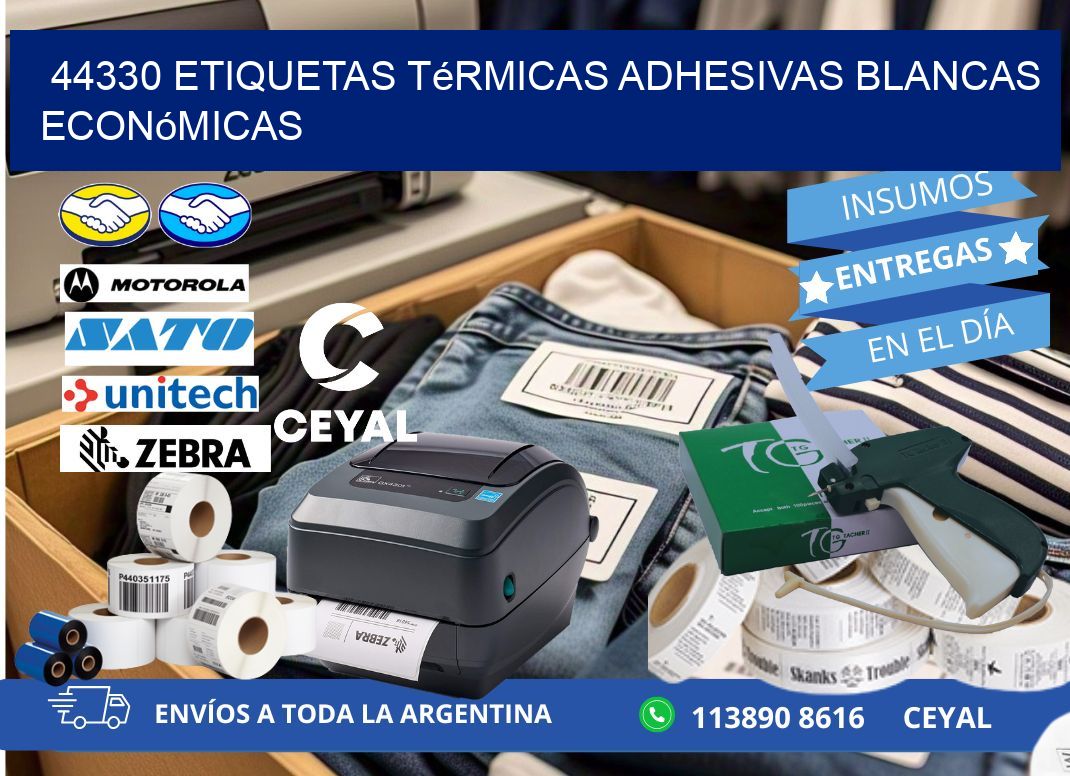 44330 etiquetas térmicas adhesivas blancas económicas