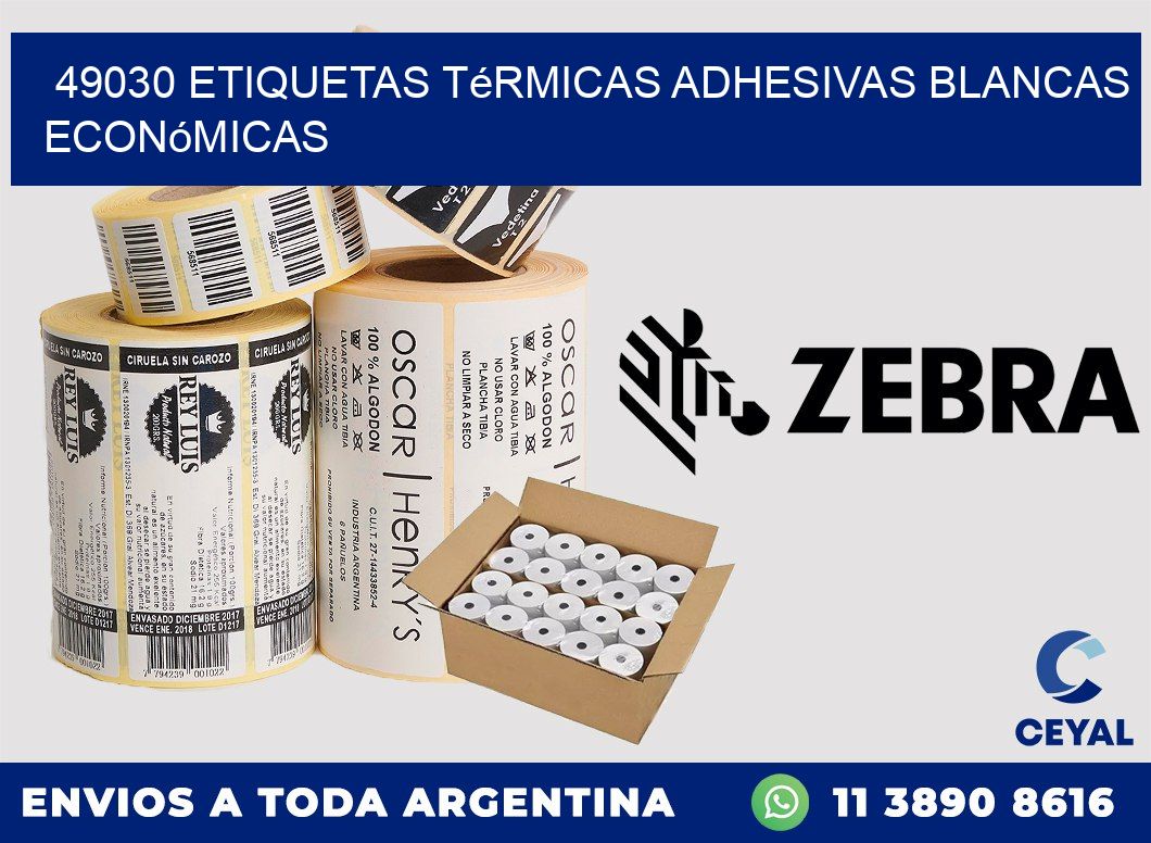 49030 etiquetas térmicas adhesivas blancas económicas