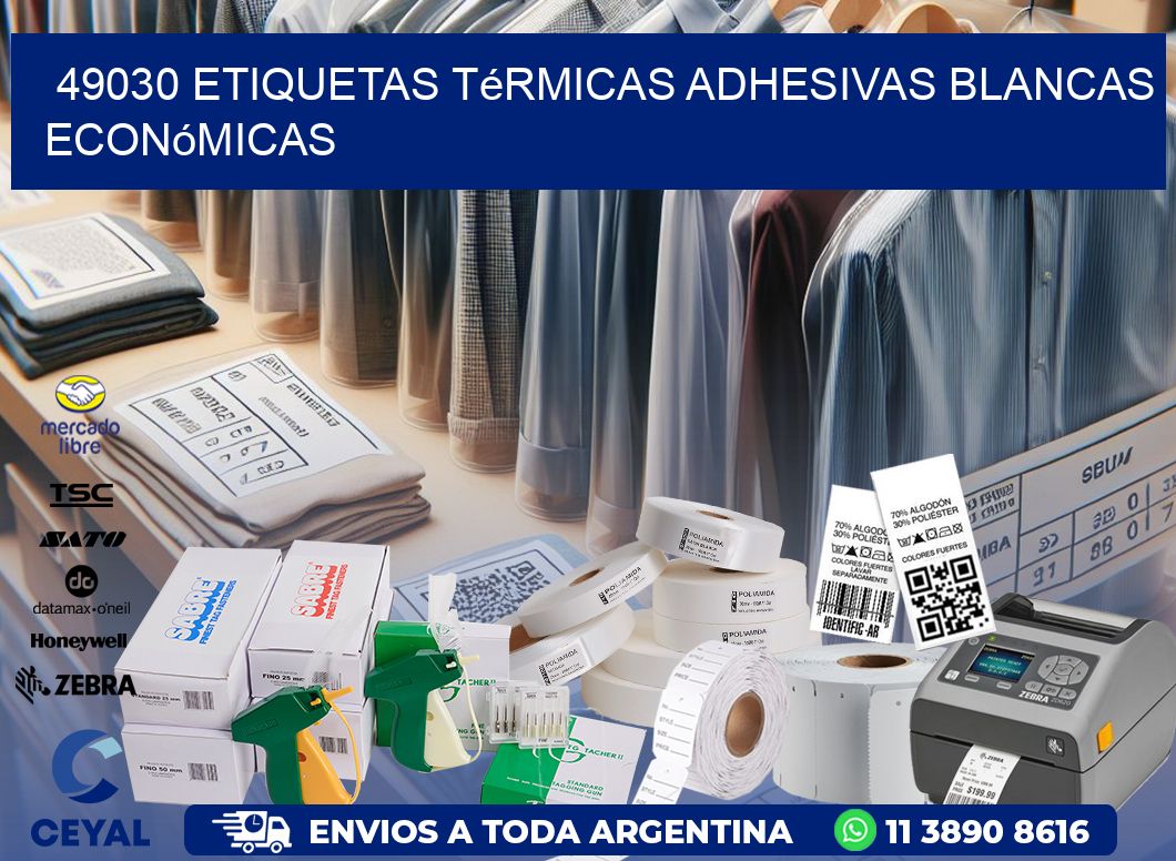 49030 etiquetas térmicas adhesivas blancas económicas