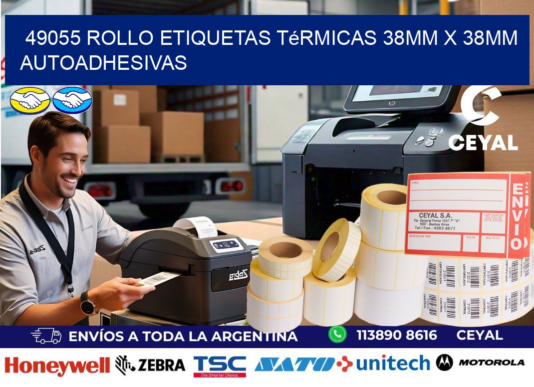 49055 Rollo Etiquetas Térmicas 38mm X 38mm Autoadhesivas