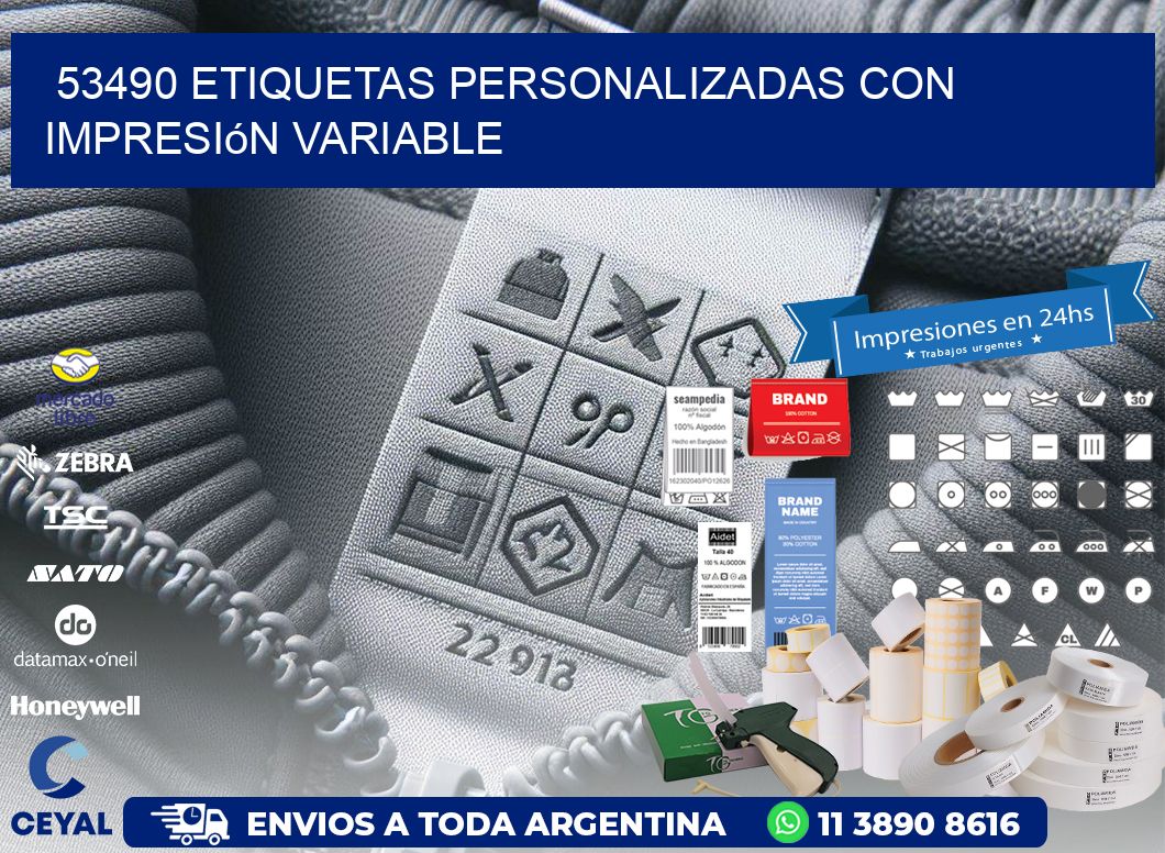 53490 etiquetas personalizadas con impresión variable
