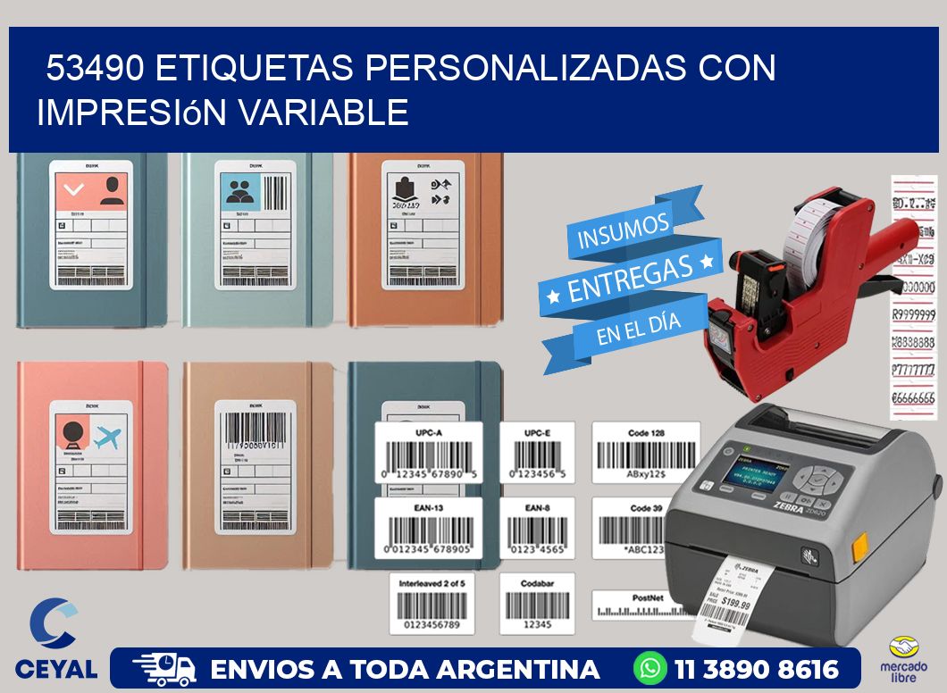 53490 etiquetas personalizadas con impresión variable
