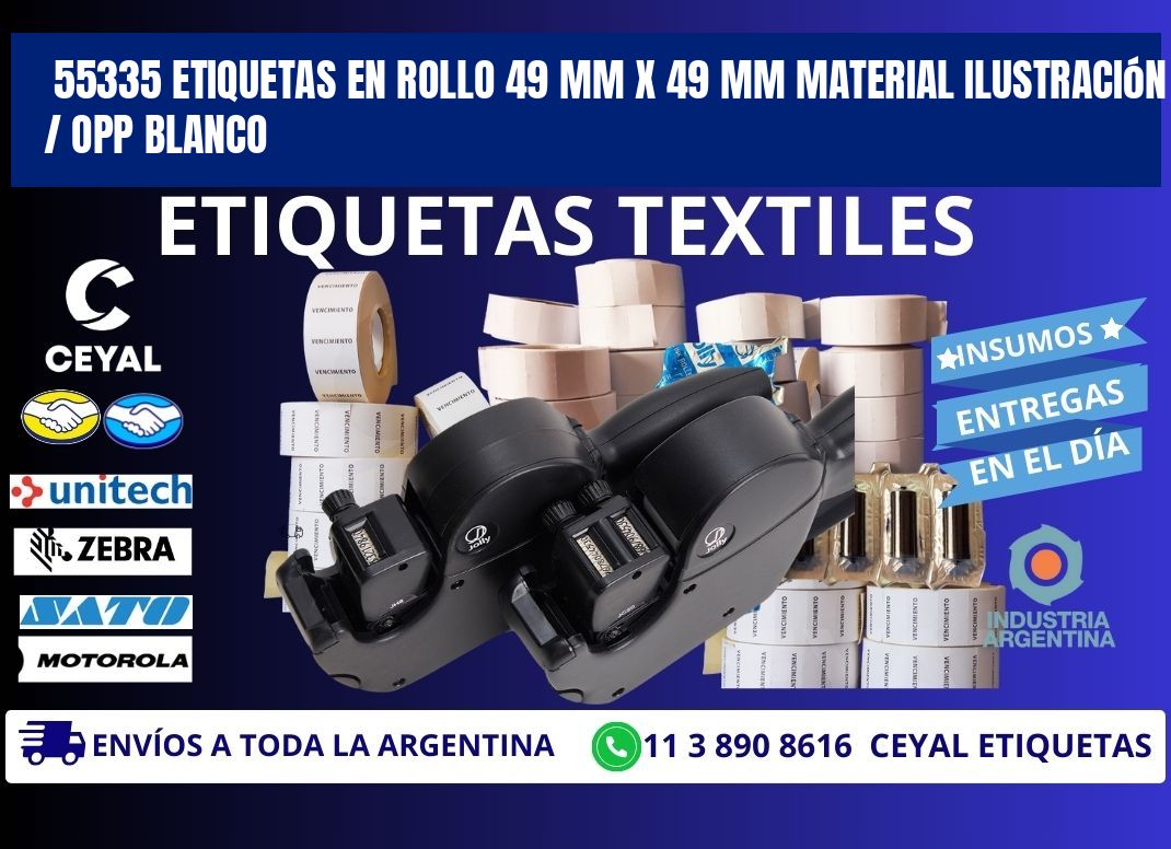 55335 Etiquetas en rollo 49 mm x 49 mm material Ilustración / OPP Blanco