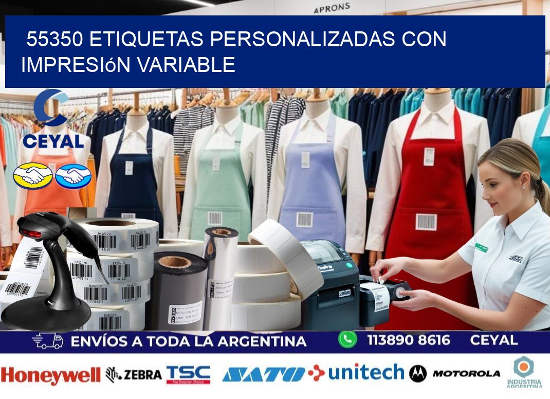 55350 etiquetas personalizadas con impresión variable