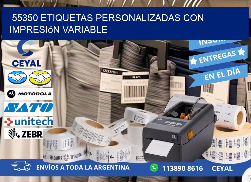 55350 etiquetas personalizadas con impresión variable