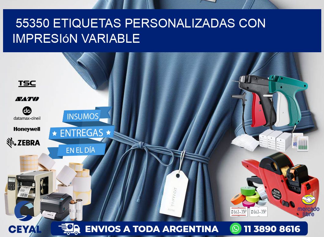 55350 etiquetas personalizadas con impresión variable