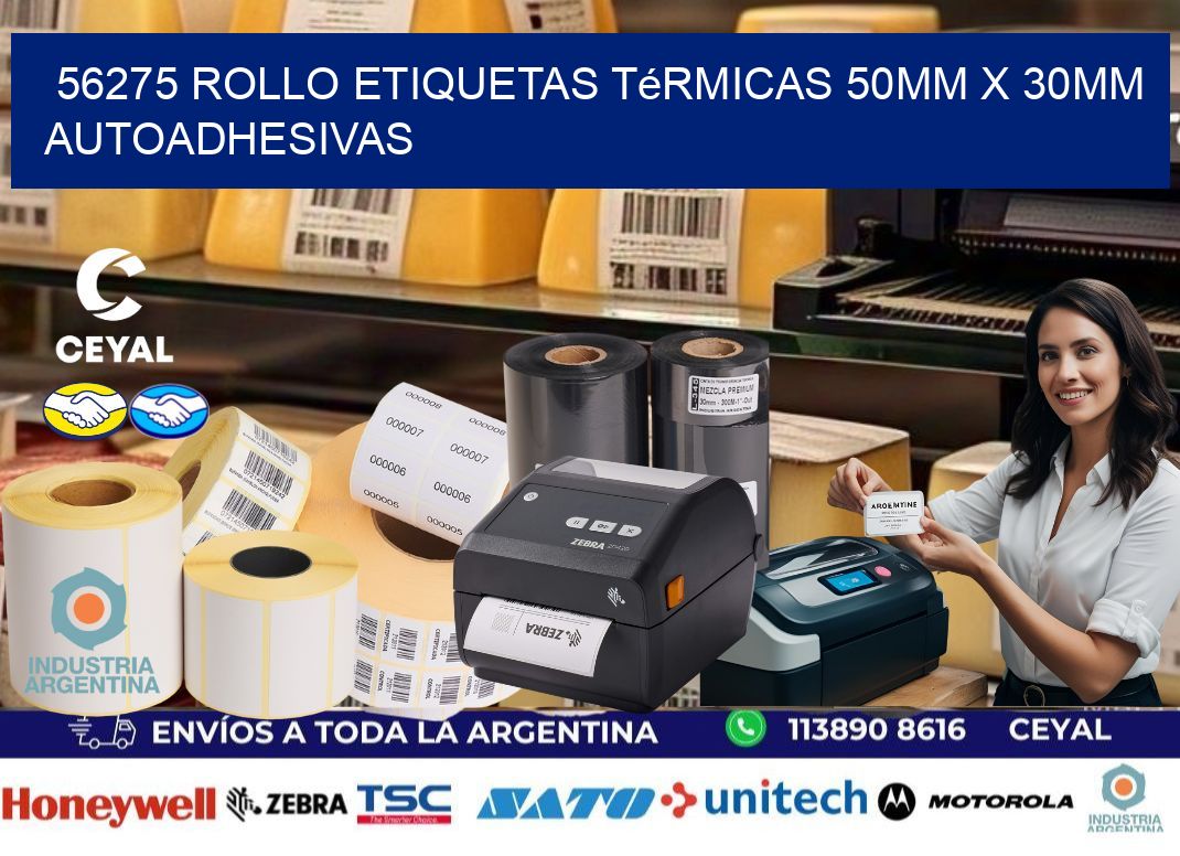 56275 Rollo Etiquetas Térmicas 50mm X 30mm Autoadhesivas