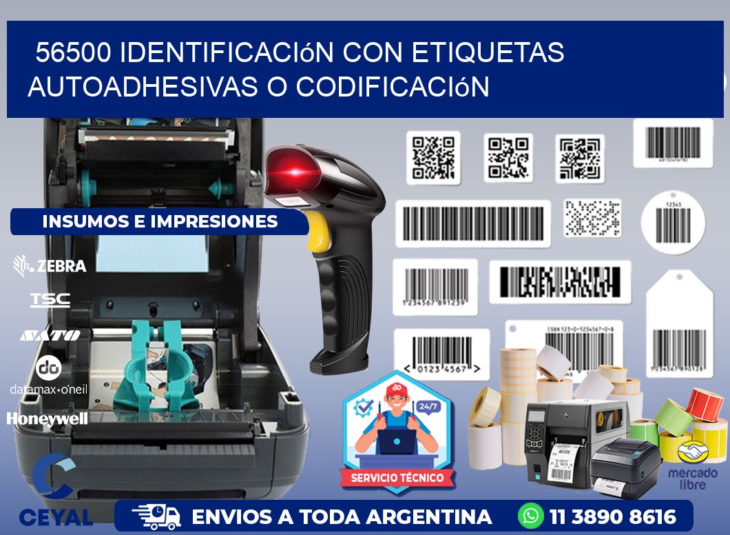 56500 identificación con etiquetas autoadhesivas o codificación