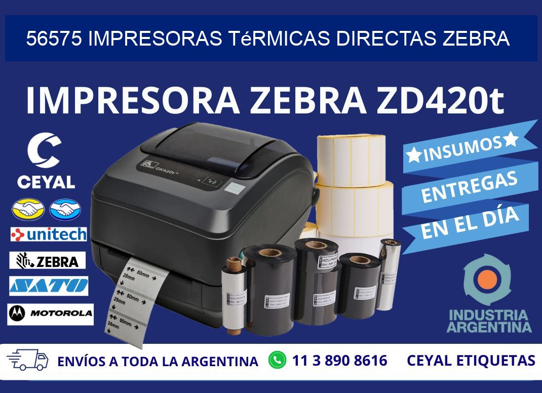 56575 impresoras térmicas directas zebra