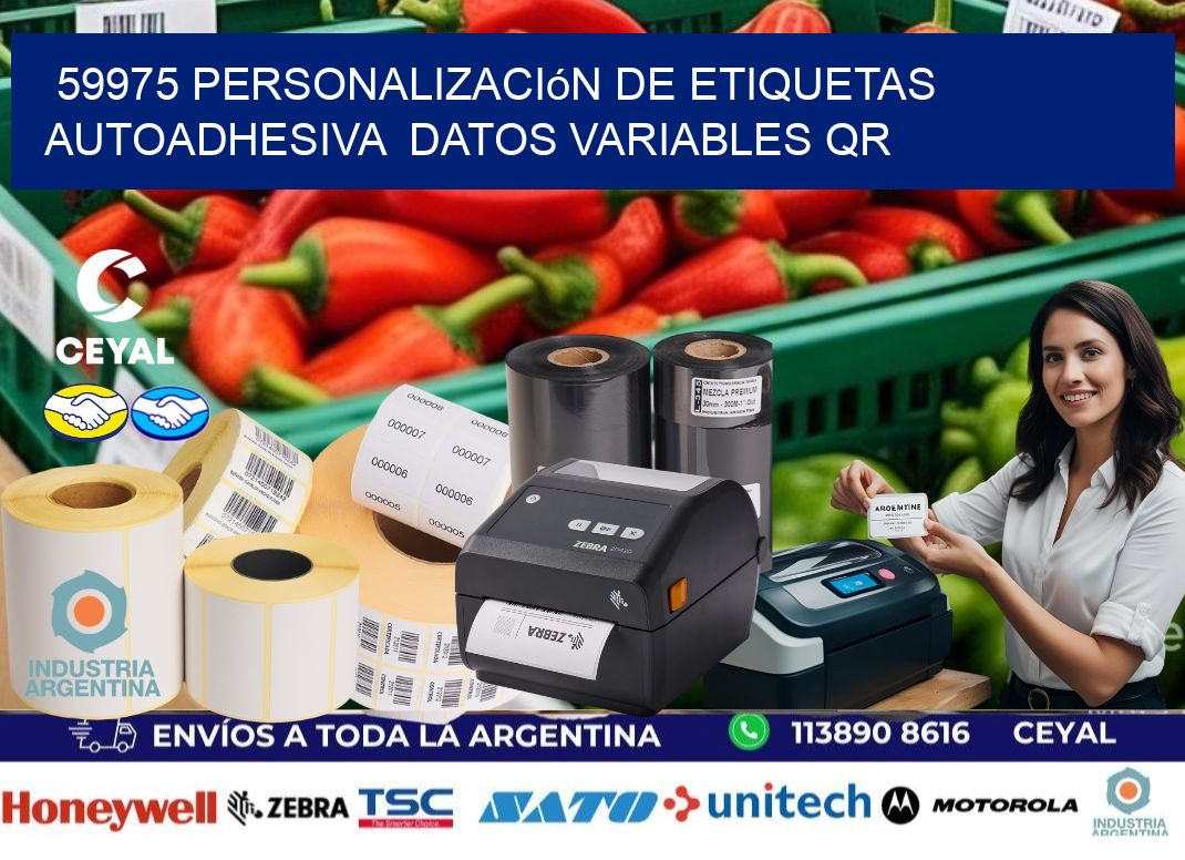 59975 Personalización de etiquetas autoadhesiva  datos variables QR