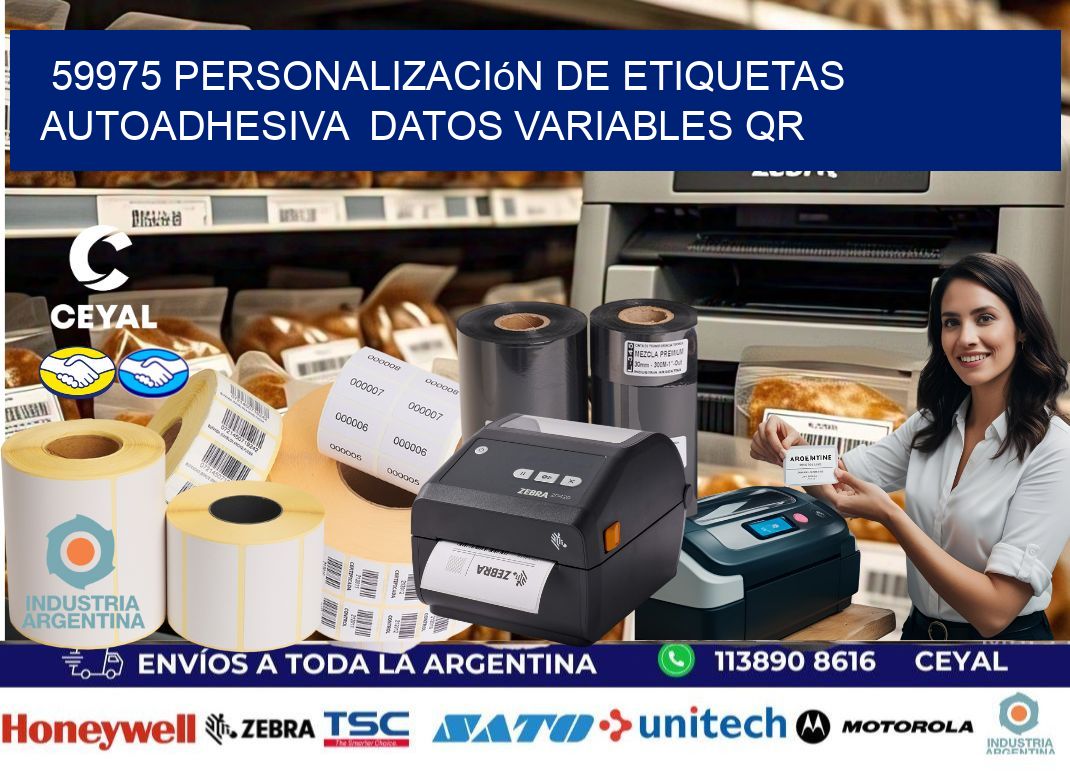59975 Personalización de etiquetas autoadhesiva  datos variables QR