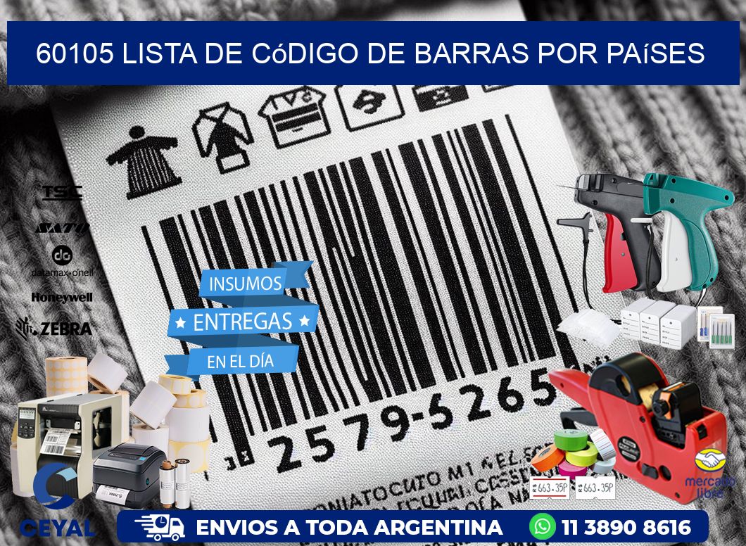 60105 Lista de código de barras por países