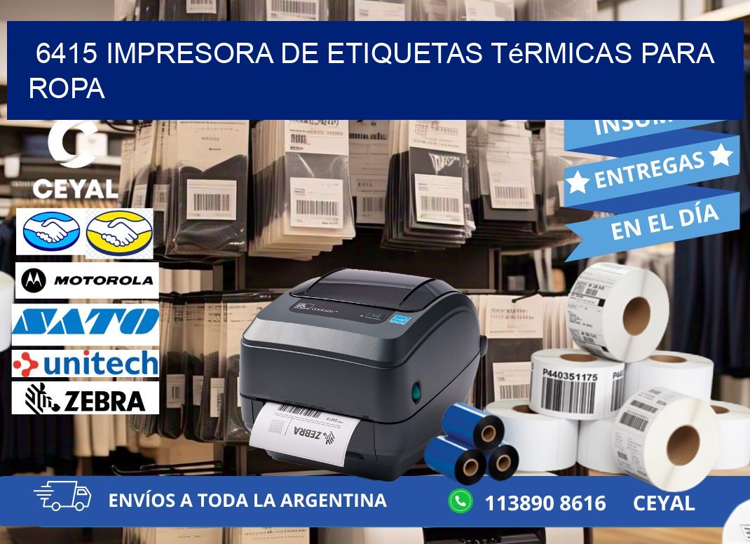 6415 impresora de etiquetas térmicas para ropa