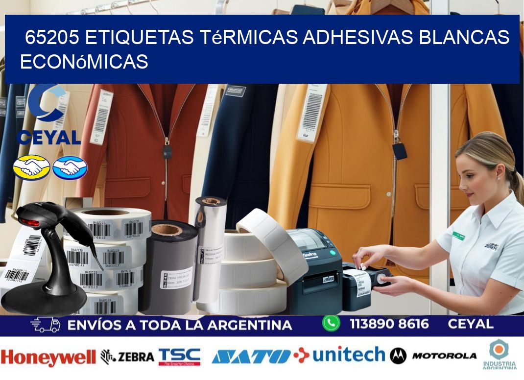 65205 etiquetas térmicas adhesivas blancas económicas