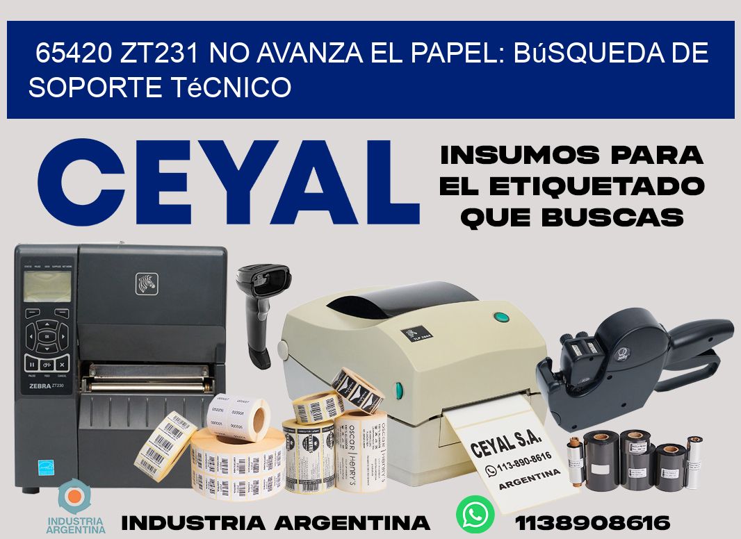 65420 zt231 no avanza el papel: búsqueda de soporte técnico