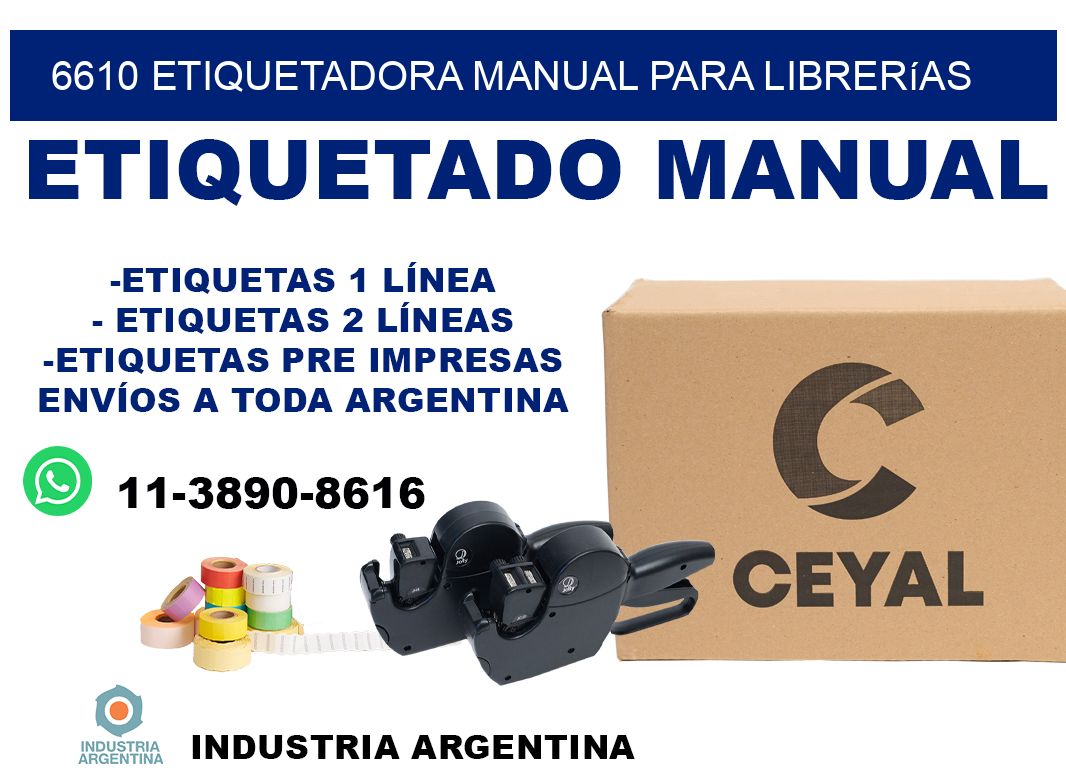 6610 etiquetadora manual para librerías