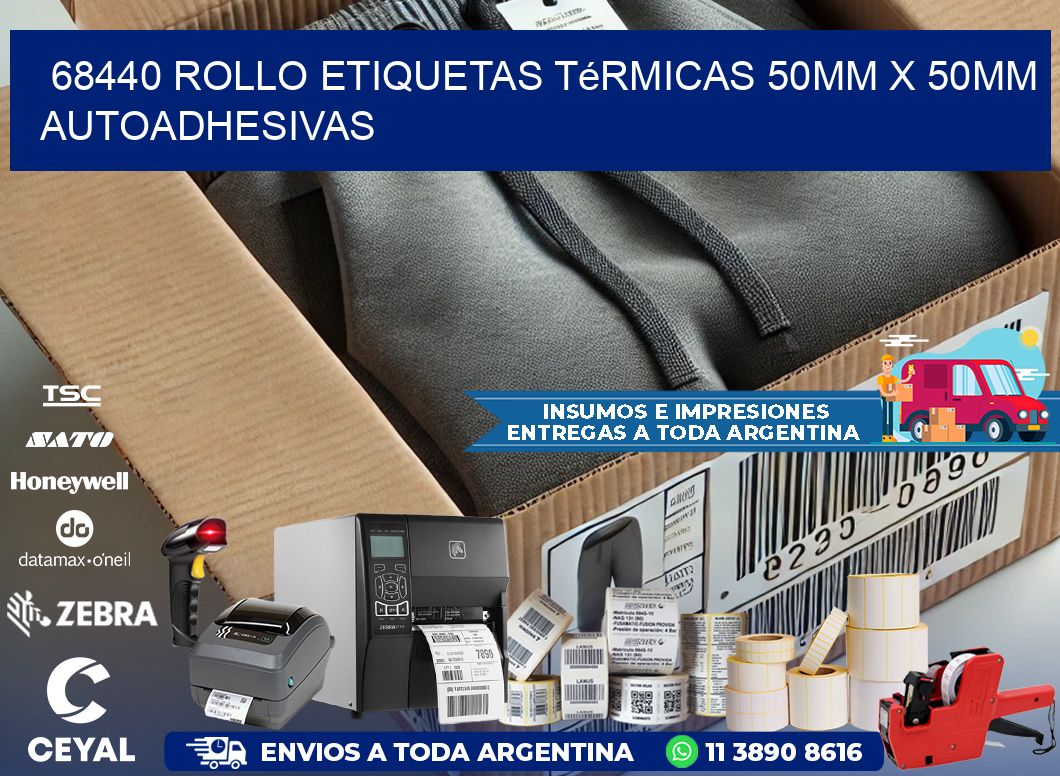 68440 Rollo Etiquetas Térmicas 50mm X 50mm Autoadhesivas