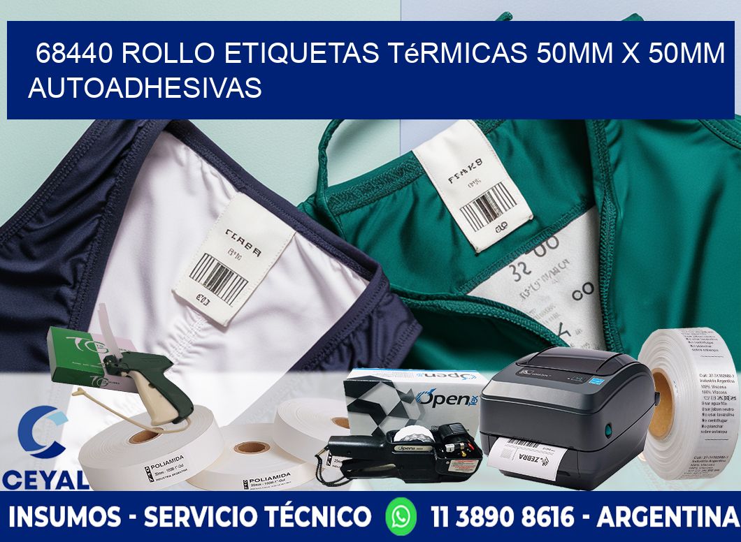 68440 Rollo Etiquetas Térmicas 50mm X 50mm Autoadhesivas