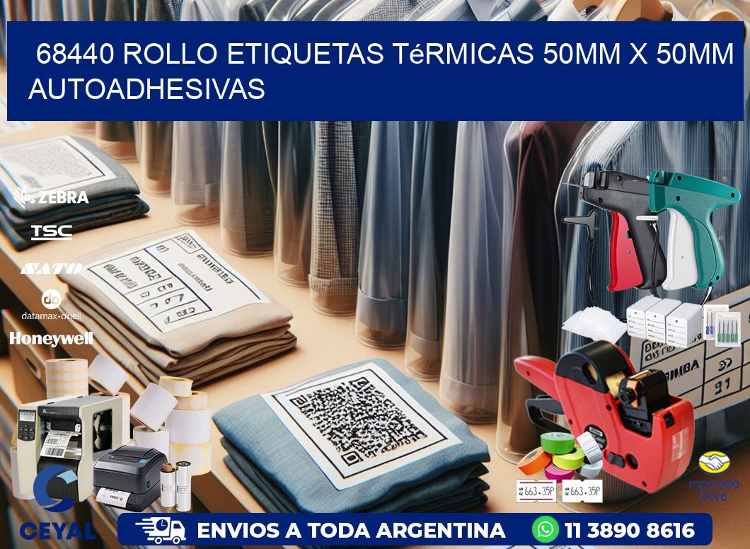 68440 Rollo Etiquetas Térmicas 50mm X 50mm Autoadhesivas
