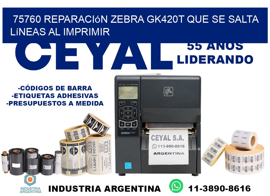75760 reparación zebra gk420t que se salta líneas al imprimir
