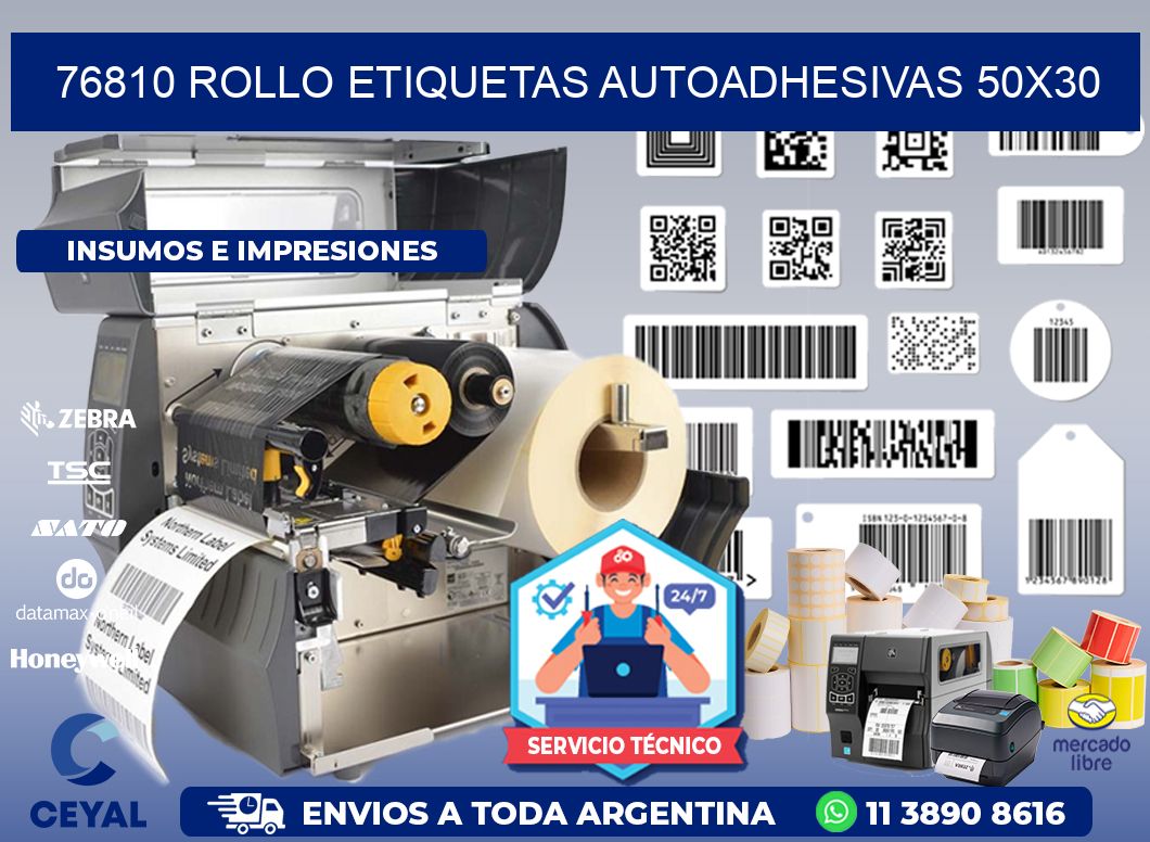 76810 Rollo Etiquetas autoadhesivas 50x30