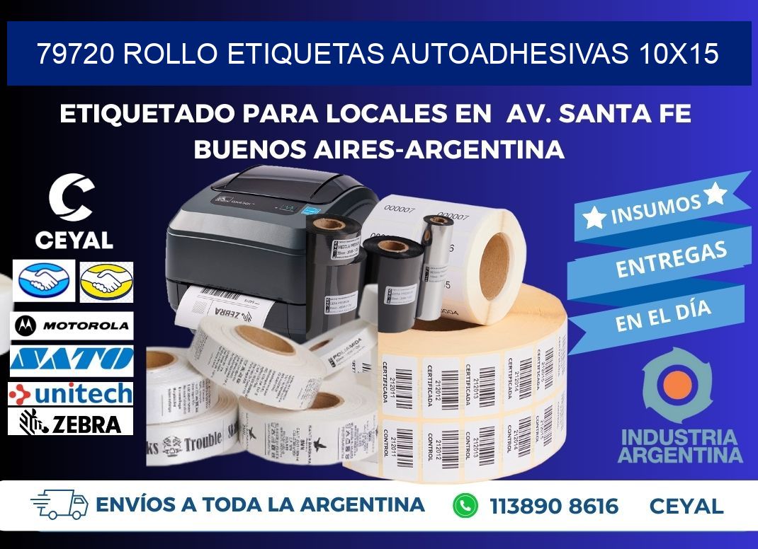 79720 Rollo Etiquetas autoadhesivas 10x15