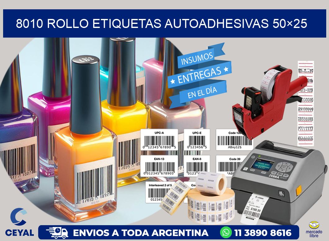 8010 Rollo Etiquetas autoadhesivas 50×25