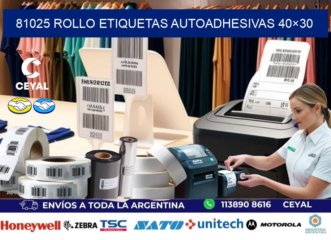 81025 Rollo Etiquetas autoadhesivas 40×30