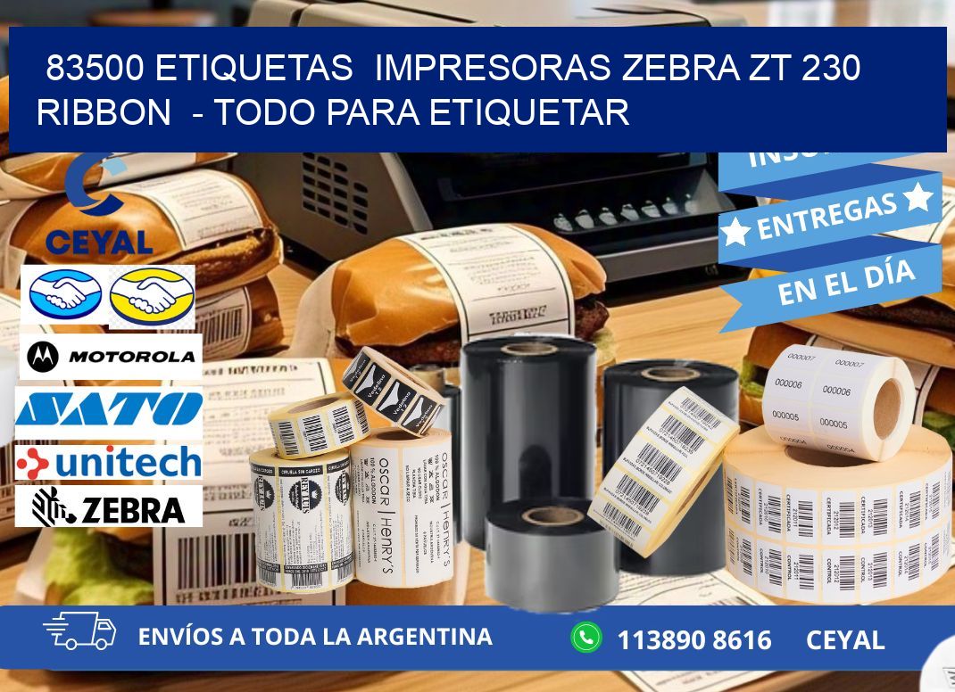 83500 etiquetas  impresoras zebra zt 230 ribbon  - Todo para Etiquetar