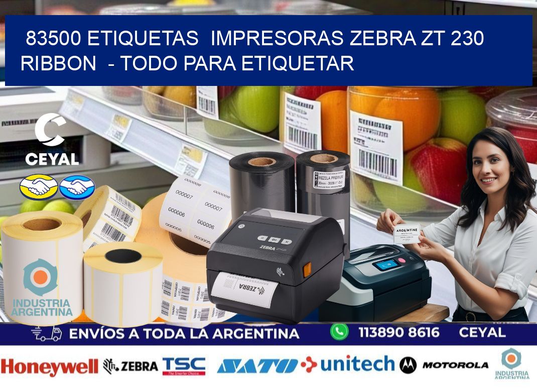 83500 etiquetas  impresoras zebra zt 230 ribbon  - Todo para Etiquetar