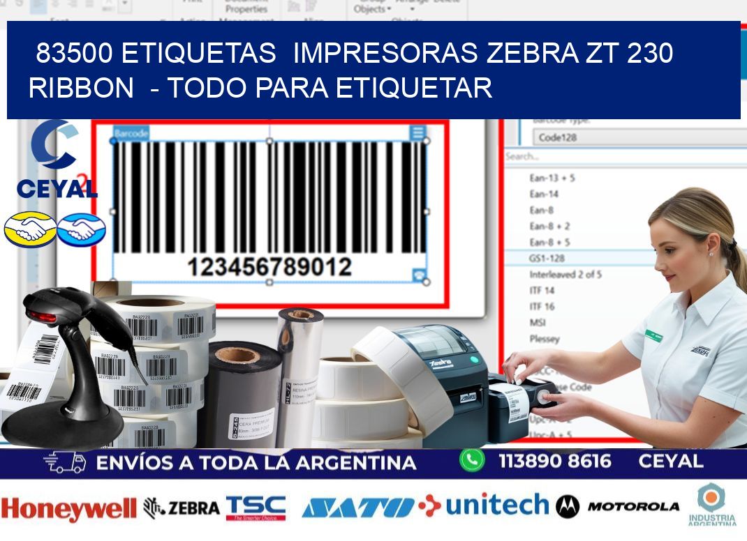 83500 etiquetas  impresoras zebra zt 230 ribbon  - Todo para Etiquetar