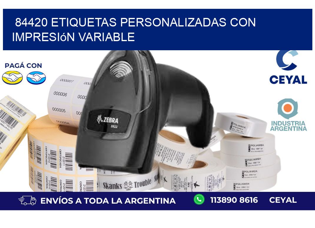 84420 etiquetas personalizadas con impresión variable