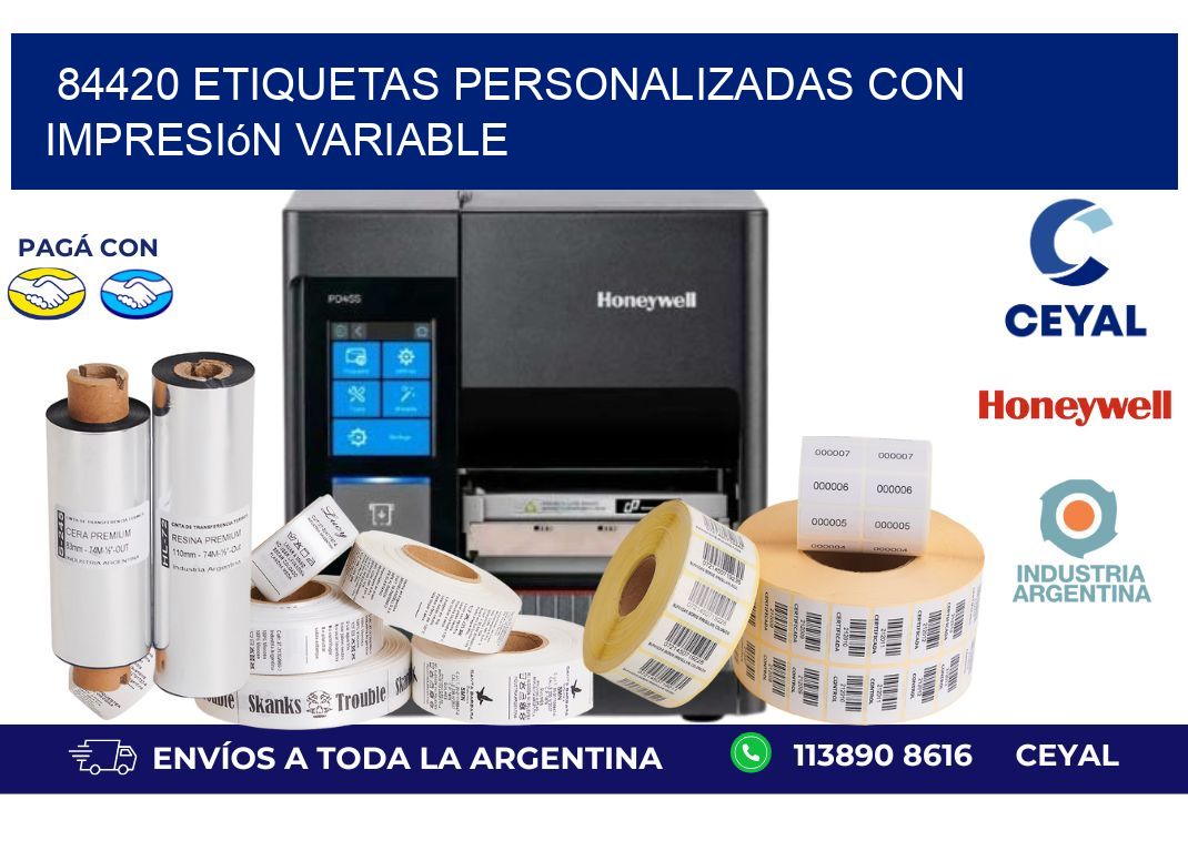 84420 etiquetas personalizadas con impresión variable