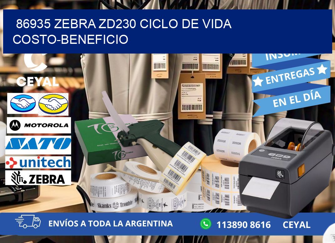 86935 Zebra ZD230 ciclo de vida costo-beneficio