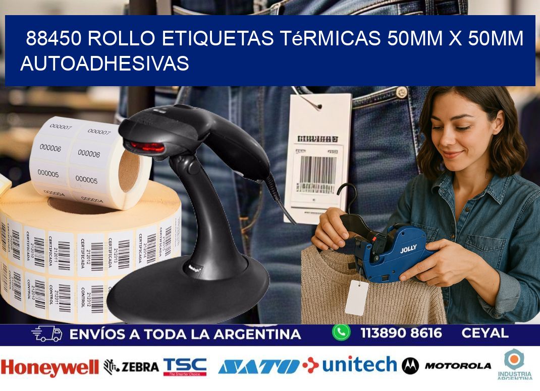 88450 Rollo Etiquetas Térmicas 50mm X 50mm Autoadhesivas