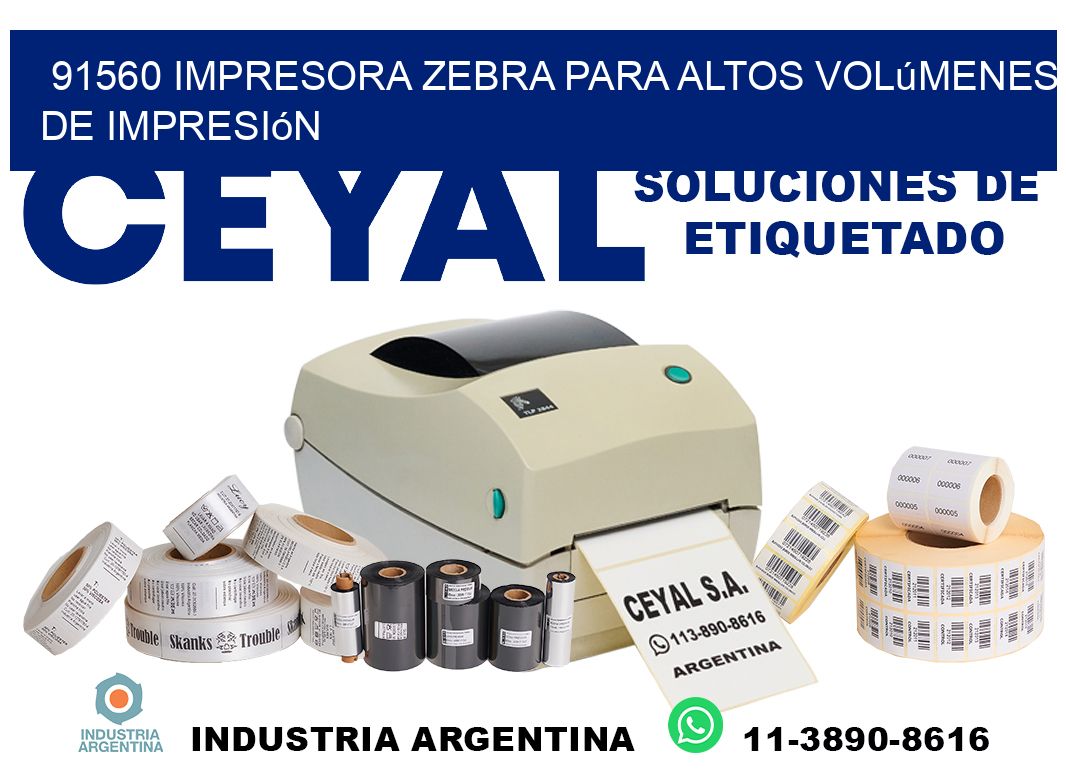 91560 impresora zebra para altos volúmenes de impresión