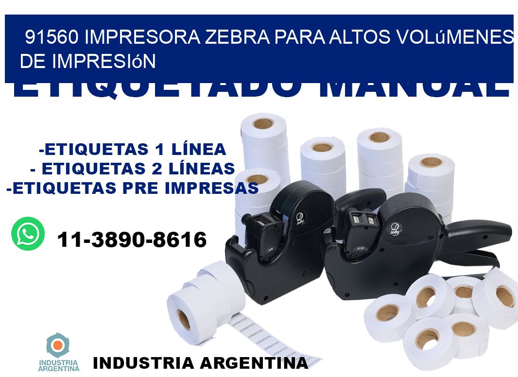 91560 impresora zebra para altos volúmenes de impresión
